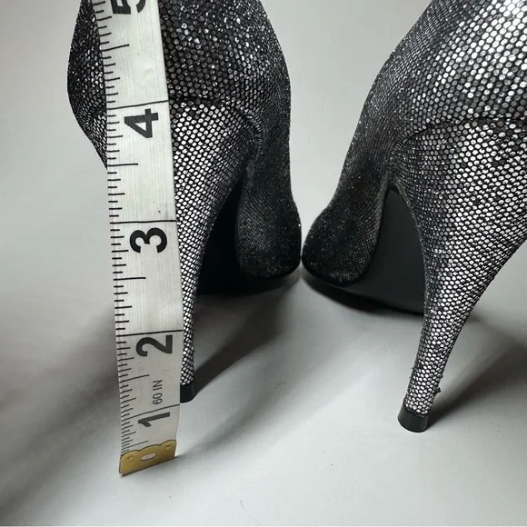 Stuart Weitzman Heels Pointed Toe Pumps Sparkle Glitter Bridal Glam Leather 8.5B - Picture 9 of 12